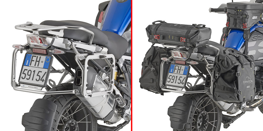 BMW R 1250 GS Adventure [GIVI] - Adapter aus geschliffenem Aluminium für die Verwendung von Seitenkoffern MONOKEY®