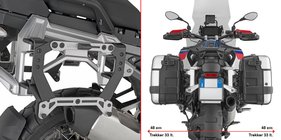 BMW R 1300 GS Adventure [GIVI] - Adapter aus schwarz lackiertem Stahl und eloxiertem Aluminium für die Verwendung von