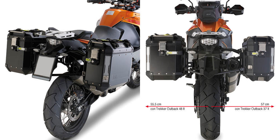 KTM Super Adventure (15 > 16) / 1290 Super Adventure T 1290 [GIVI] - Stahlrohr-Seitenkofferträger für Trekker Outback
