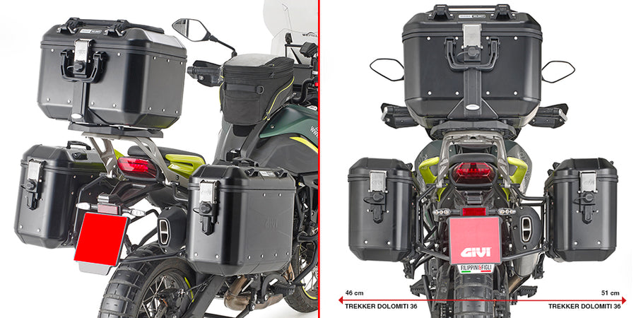 Qj Motor SRT 700 SX [GIVI] - Seitenkoffer-Träger für MONOKEY® Koffer für die Montage mit dem Topcase Träger SR8719 wird