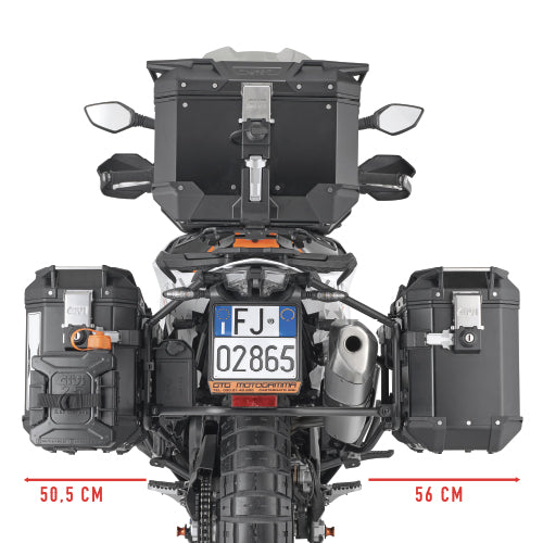 KTM SMT 890 [GIVI] - Stahlrohr-Seitenkofferträger PL ONE-FIT für die Trekker Outback MONOKEY® CAM-SIDE-Konfiguration