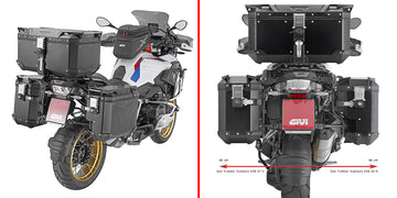 BMW R 1200 GS [GIVI] - Stahlrohr-Seitenkofferträger PL ONE-FIT mit rechtem seitlichem Versatz für die Trekker Outback