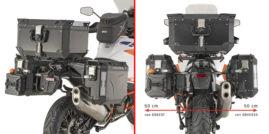 KTM 1390 Super Adventure S Evo [2026] – PL ONE-FIT Stahlrohr-Seitenkofferträger mit Versatz