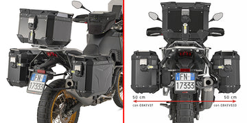 Kove X Pro 800 [GIVI] - portavaligie laterale tubolare in acciaio PL ONE-FIT con spostamento laterale destro per il Trekker Outback