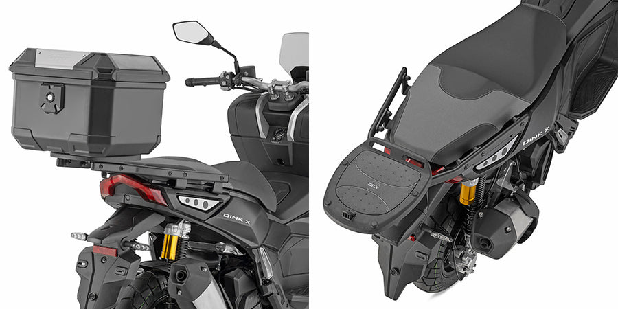 Kymco Dink X 125 [GIVI] - Topcase Träger für MONOLOCK® Koffer benutzen Sie die im Koffer mitgelieferte MONOLOCK® Platte