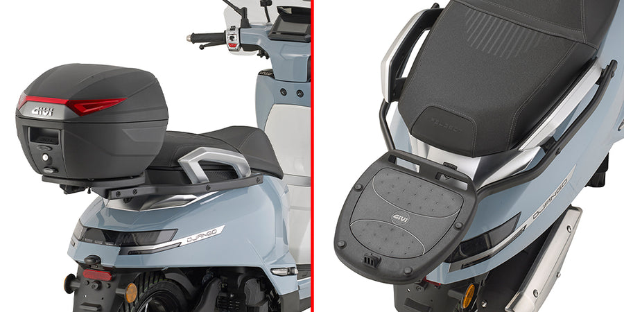 Peugeot Django Evo 125 [GIVI] - Topcase Träger für MONOLOCK® Koffer benutzen Sie die im Koffer mitgelieferte MONOLOCK®