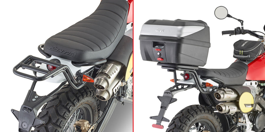 Fantic Caballero Scrambler 125-250-500 [GIVI] - Topcase Träger für MONOLOCK® Koffer schwarz lackiert benutzen Sie die im