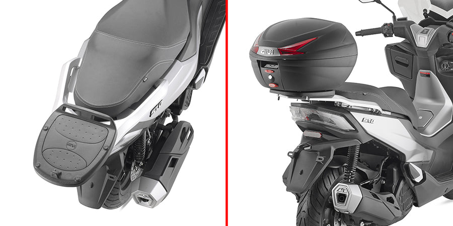 VOGE SR1 125 [GIVI] - Topcase Träger für MONOLOCK® Koffer benutzen Sie die im Koffer mitgelieferte MONOLOCK® Platte