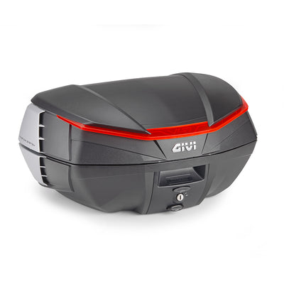 V49 AIR Monokey Topcase mit Wingflow System – schwarz, mit rotem Reflektor, 49 Liter