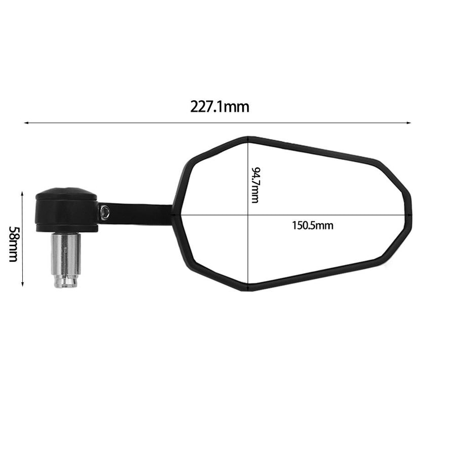 Specchietti manubrio 2 pezzi [marchio E] - Yamaha MT-03 MT-07 MT-09 MT-125 vista frontale