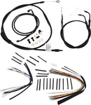 Harley Davidson FLSTC [BURLY BRAND] - Kit completo di cavi/linee manubrio in vinile nero per Ape Hanger-2