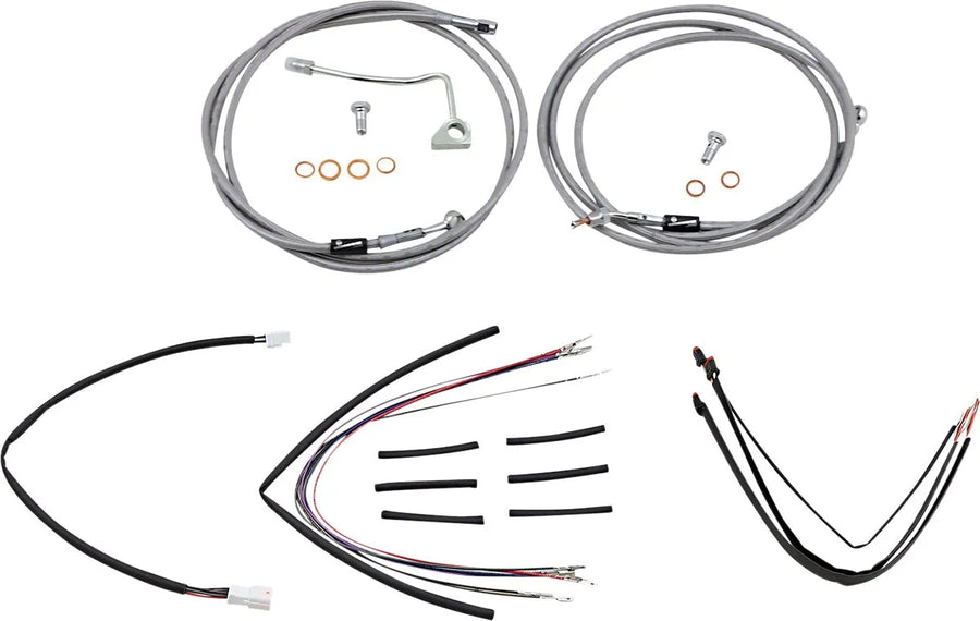Harley Davidson fltruse [MARCHIO BURLY] - Kit completo cavo manubrio/linea freno in acciaio inossidabile
