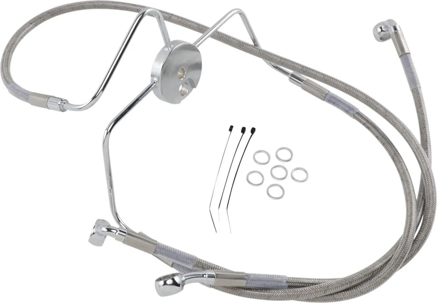 harley davidson flhri [DRAG SPECIALTIES] - Kit conduites de frein inox en version allongée