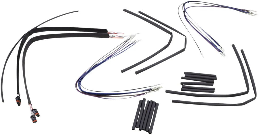 Harley-Davidson Street Bob [BURLY BRAND] - Kit complet de câbles/lignes de guidon en vinyle noir pour cintres Ape