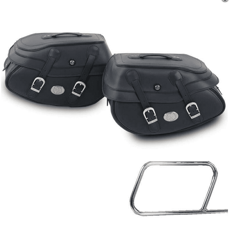 Motorradtasche [Hepco & Becker] - Satteltaschen Buffalo Big schwarz – Rohrpacktaschenhalter