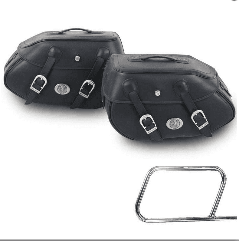 Motorradtasche [Hepco & Becker] - Satteltaschen Buffalo schwarz – Rohrpacktaschenhalter