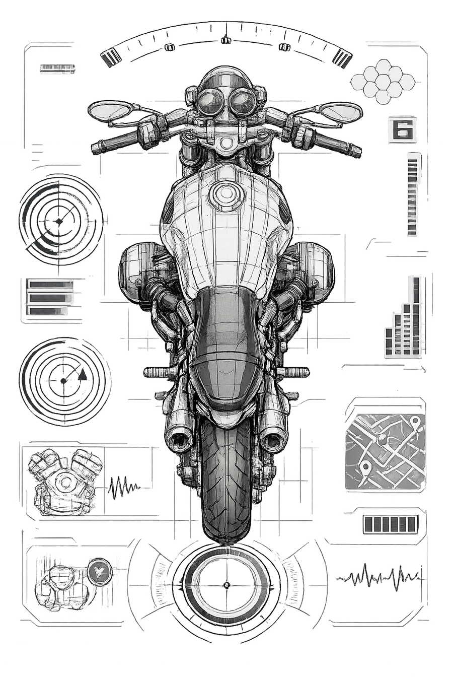 Bmw r ninet pure [Cup White] - Tecnologia top-down - Unilaterale