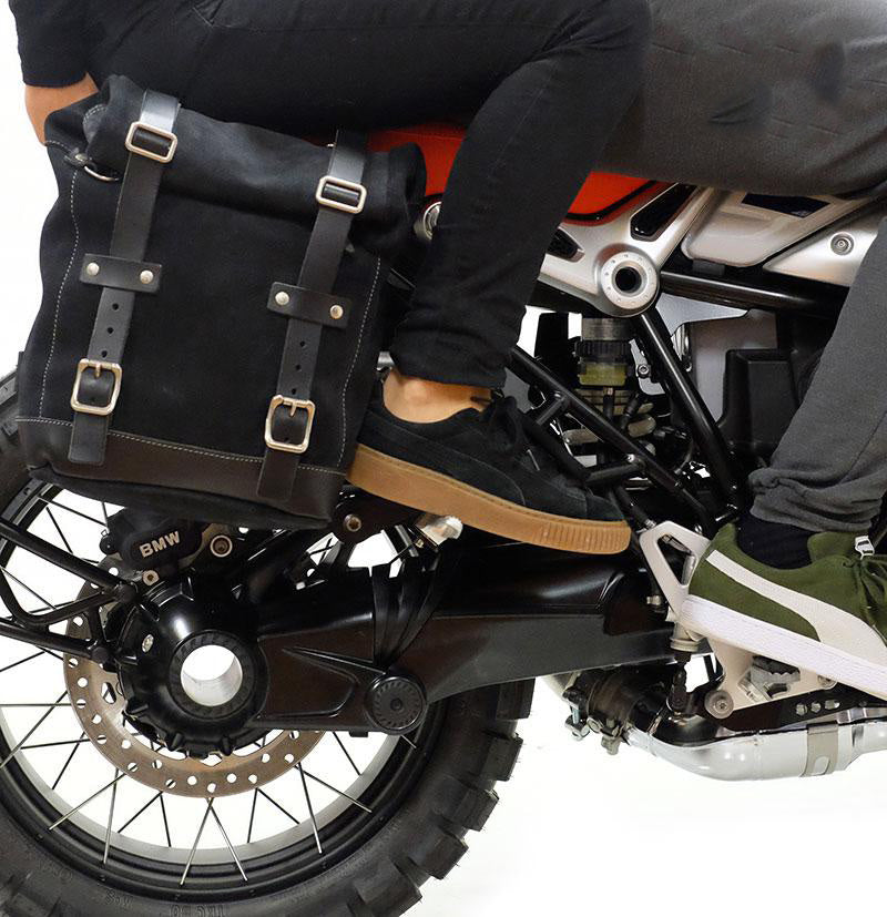 BMW R nineT 1200 Roadster [2014-2023] - Scram Seitentasche in Canvas 22L-30L + Hilfsrahmen der -Serie