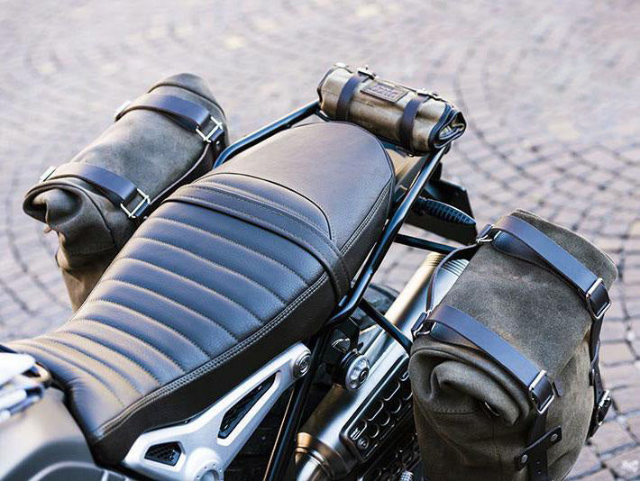 BMW R nineT 1200 Roadster [2014-2023] - Seitentasche Scram aus Spaltleder 22L-30L + Double Frame