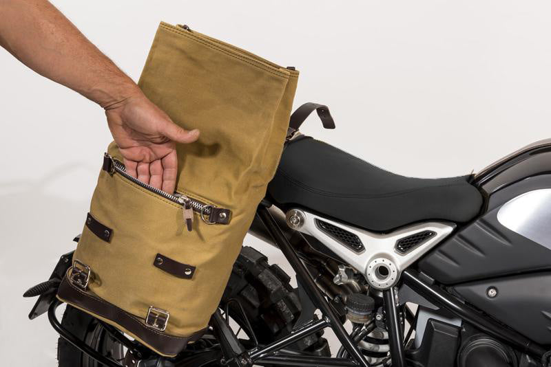 BMW R nineT 1200 Roadster [2014-2023] - Scram Seitentasche in Canvas 22L-30L + Hilfsrahmen der -Serie