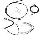 Harley Davidson Flhrxs [BURLY BRAND] – Komplettes schwarzes Vinyl-Lenkerzug/-Leitungsset für Ape Hanger