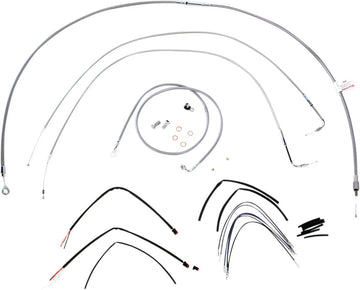 harley davidson flst [BURLY BRAND] - Complete stainless steel handlebar cable/brake line kit