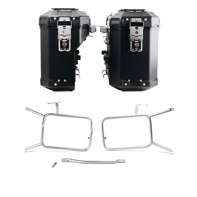 BMW R nineT 1200 Roadster [2014-2023] - Atlas Aluminium-Taschenpaar 39L+32L + Atlas Aluminium Taschenrahmen