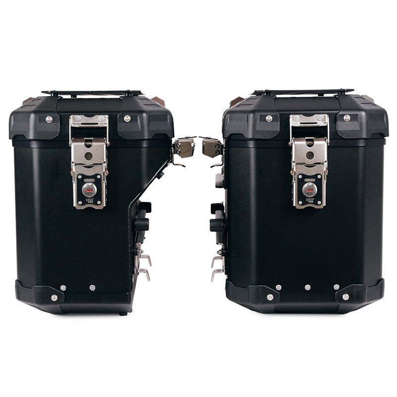 BMW R nineT 1200 Roadster [2014-2023] - Atlas Aluminium-Seitenkoffer-Set 48L+41L + Rahmen für Taschen aus Aluminium Atlas