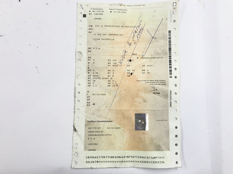 KTM LC4 DUKE 620 E [1996] - Cadre avec papiers