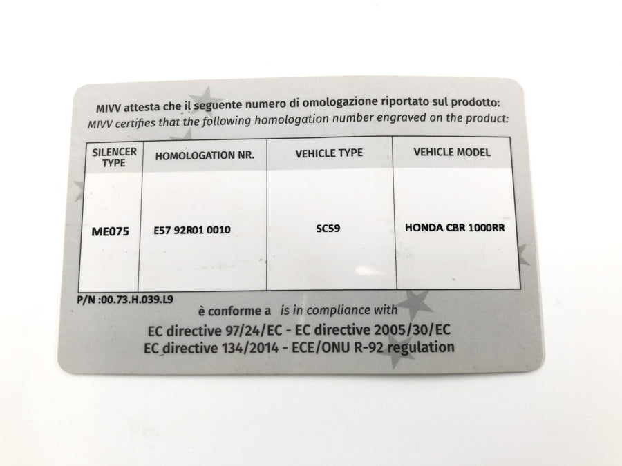 Honda CBR 1000 RR SC59 [2008] - Schalldämpfer MIVV Slip-On Auspuff Endschalldämpfer