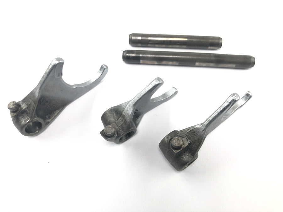 Yamaha DT 175 2K4 [1982] - fourchettes de changement de vitesse, ensemble de fourchettes de changement de vitesse, griffes de changement de vitesse