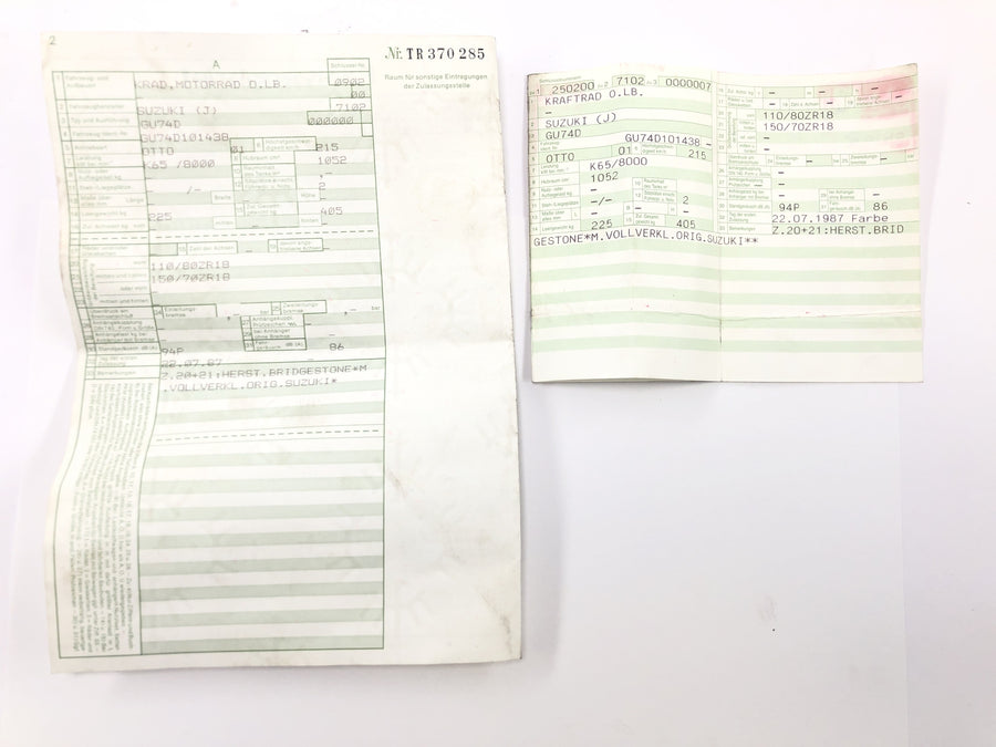 Suzuki GSX R 1100 GU74D [1987] - Telaio principale con documenti