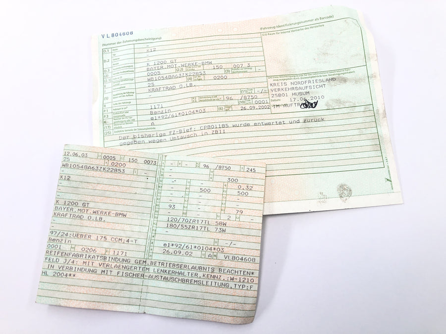 BMW K 1200 GT K12 [2003] - Cadre avec papiers Cadre arrière avec papiers d'immatriculation