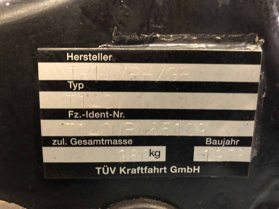 Triumph Bonneville T140V [1976] - Cadre avec certificat d'objection