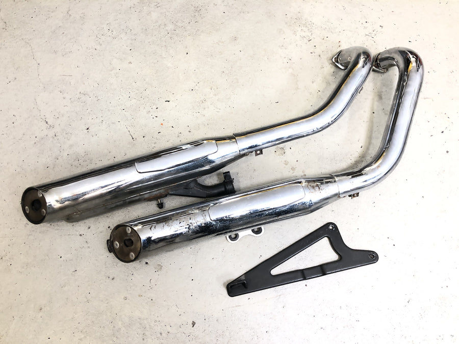 Kawasaki VN 800 VN800A [1996] - Impianto di scarico collettore marmitta tubi di scarico completi di supporto