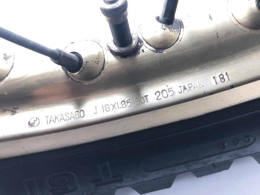 Yamaha XT 500 1U6 [1981] - Cerchio posteriore a raggi dorati 1,85 x 18" con freno a tamburo