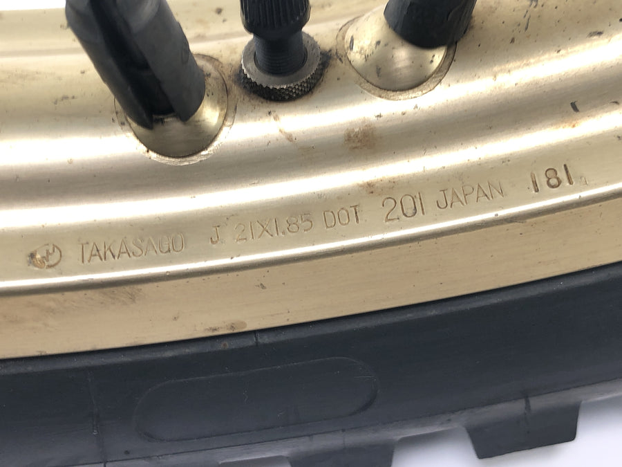 Yamaha XT 500 1U6 [1981] - Vorderrad Felge Gold Speichenrad 1.85 x 21" mit Trommelbremse