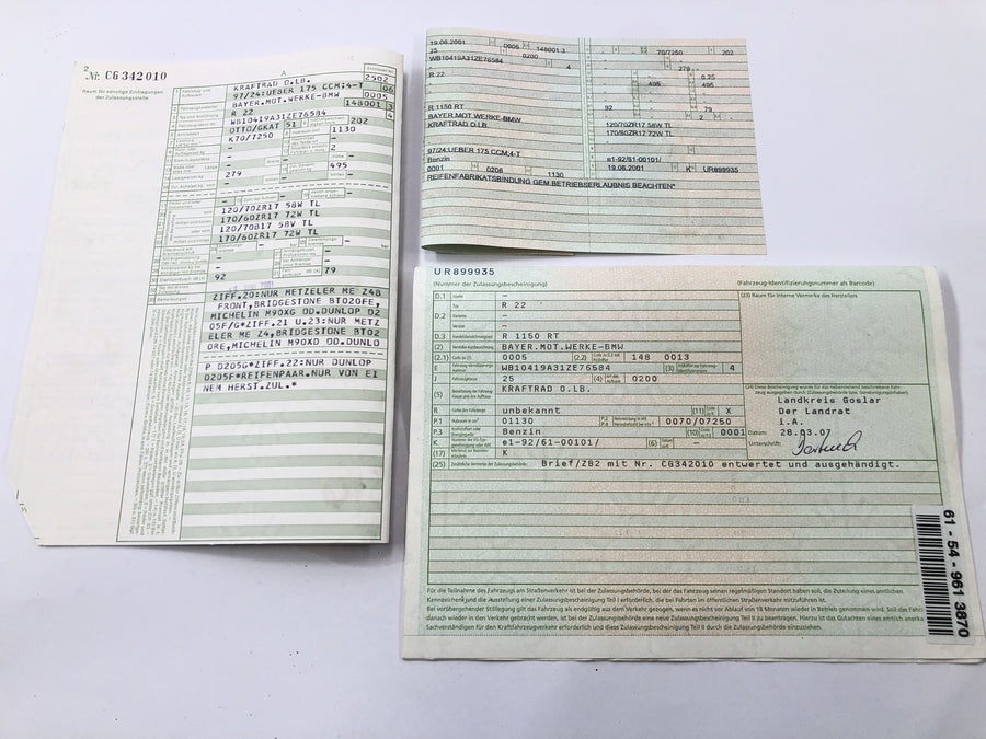 BMW R 1150 RT R22 [2001] - Rahmenkopf mit Papieren