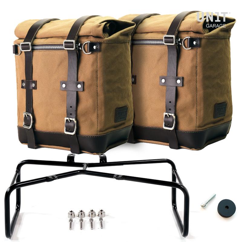 BMW R nineT 1200 Racer [2017-2020] - Zwei 22-30-Liter-Scram-Seitentaschen aus Segeltuch + doppelter -Rahmen