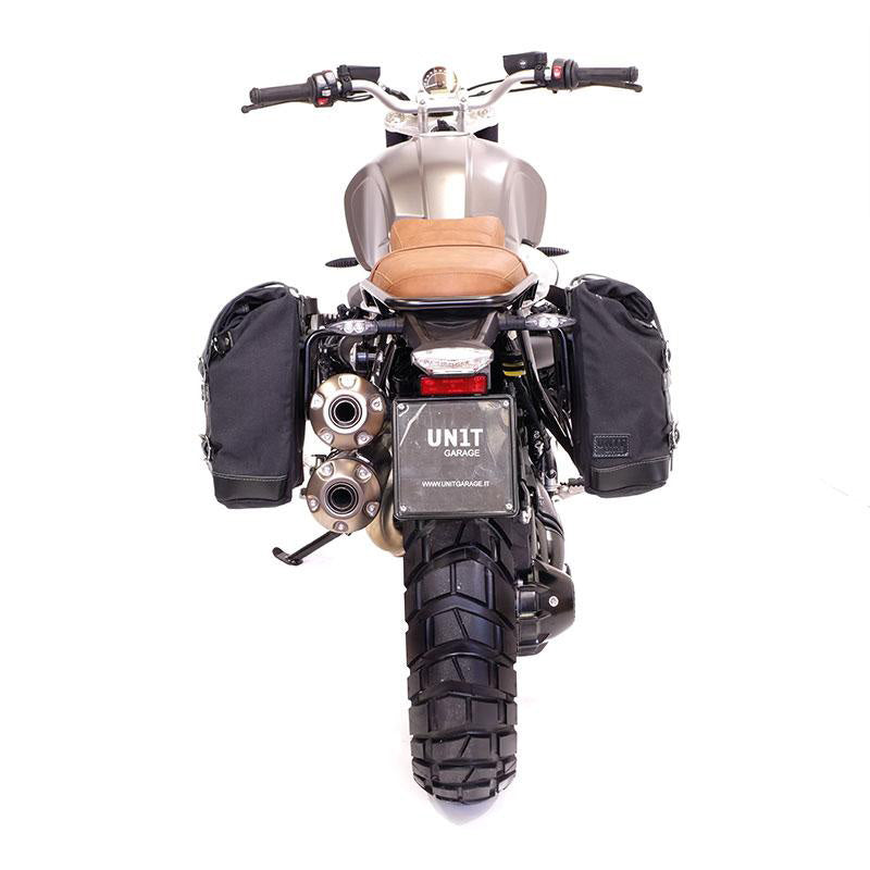 BMW R nineT 1200 Roadster [2014-2023] - Zwei Seitentaschen aus Canvas + Doppelrahmen