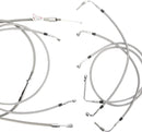 harley davidson flhtc [BURLY BRAND] - Kit complet de câbles de guidon/conduites de frein en acier inoxydable-1
