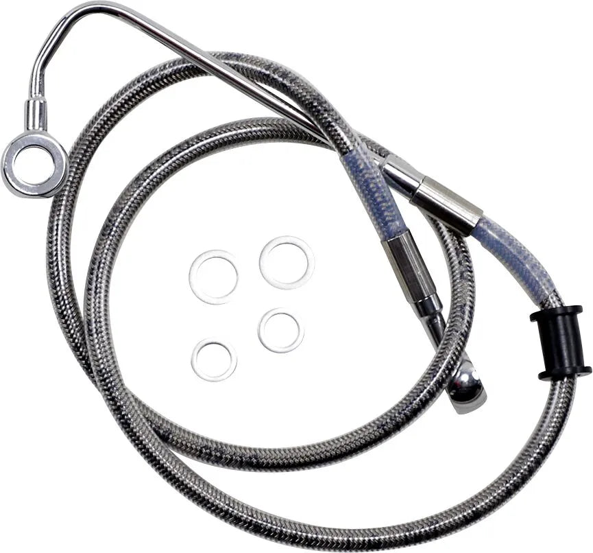 harley-davidson street bob [DRAG SPECIALTIES] – Extended stainless steel brake line