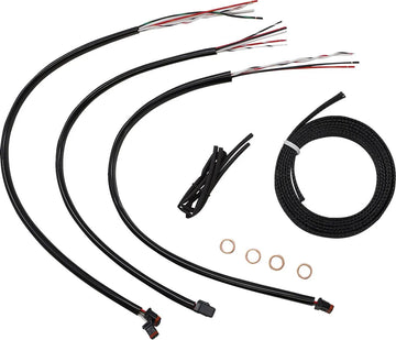 harley davidson flfb [LA CHOPPERS] – Komplettes Edelstahl-Lenkerzug-/Bremsleitungsset mit Geflecht - 0