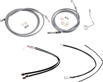 Harley Davidson flhrxs [BURLY BRAND] - Kit completo cavo manubrio/linea freno in acciaio inossidabile