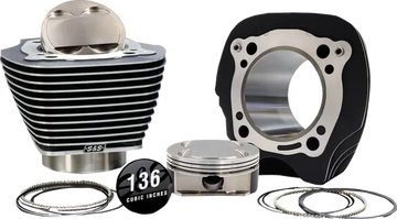 Harley-Davidson FXLRST 1923 Softail Low Rider ST 117 H.O. [2025] - 132" Hochverdichtungs- / 136" Big Bore Kit – Oberfläche: Schwarz, Hervorgehobene Lamellen – Merkmal: +8,5 cm³ Kuppelvolumen – Bild 2