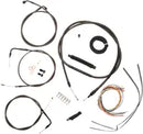 Harley Davidson Fxst [LA CHOPPERS] – Komplettes Midnight geflochtenes Lenkerzug-/Bremsleitungs-Kit