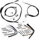 harley davidson fxst [BURLY BRAND] – Komplettes schwarzes Vinyl-Lenkerzug-/Leitungskit für Ape Hangers-2