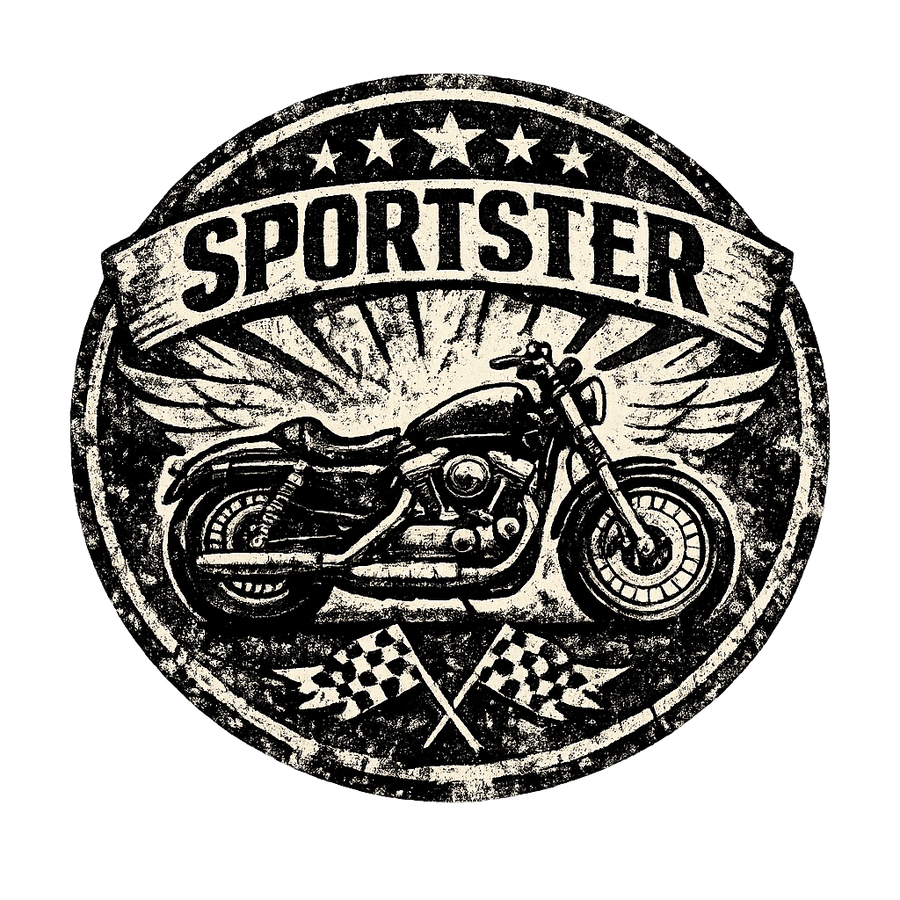 Harley Davidson Sportster [Hoodie] - Badge Grunge - Impression poitrine