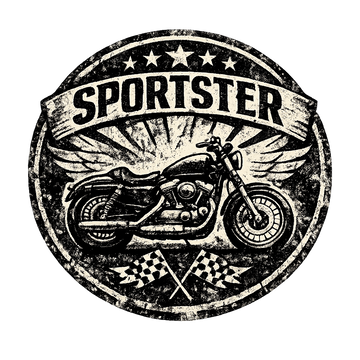 Harley Davidson Sportster [T-Shirt] - Badge Grunge - Impression poitrine