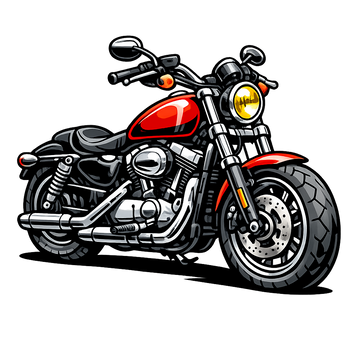 Harley davidson sportster [hoodie] - cartoon - chest print